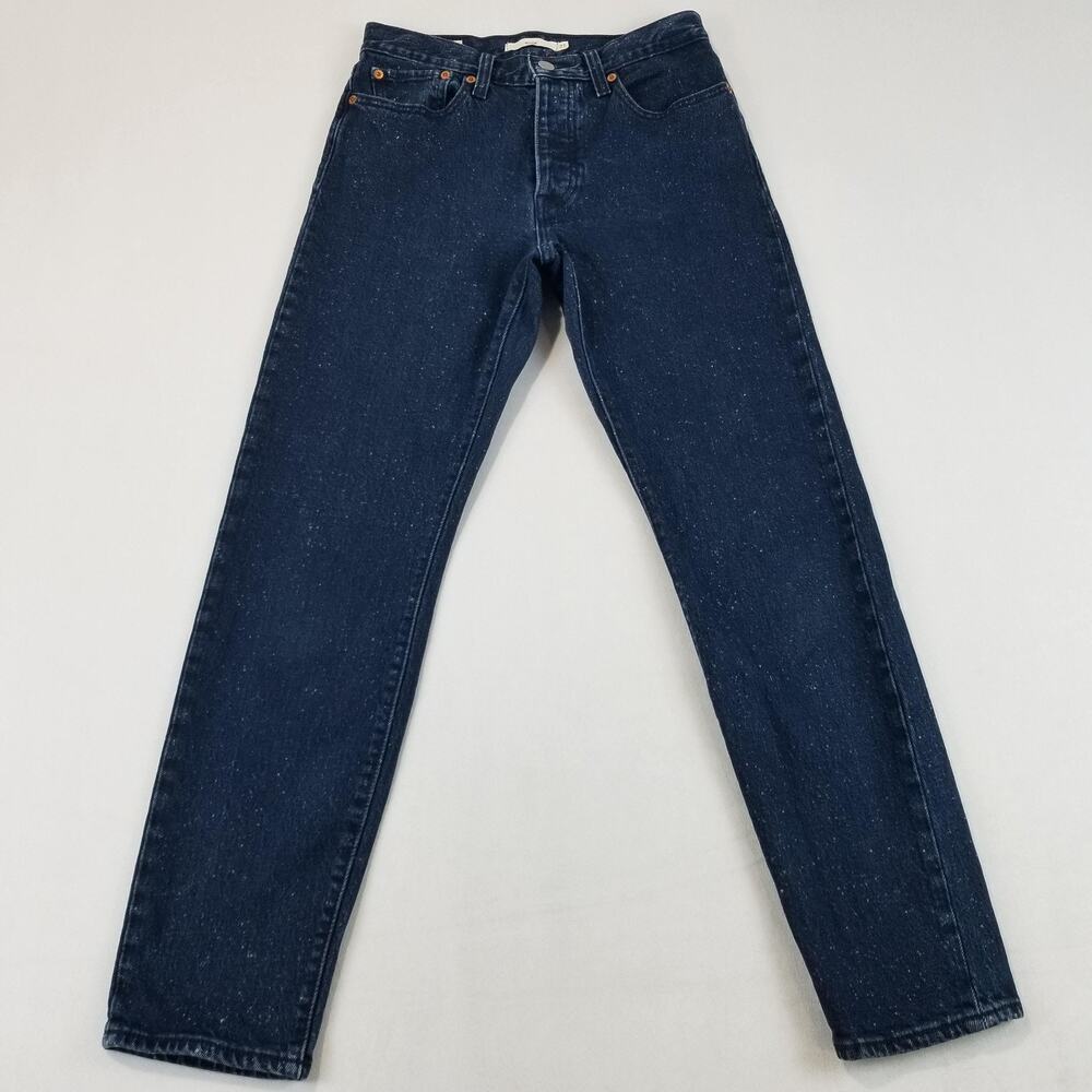 Levi's Wedgie Straight Jeans Womens 27 Blue Dark Wash High Rise Button Fly Big E